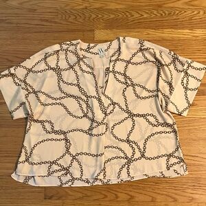Worthington light Peach Top with Gold Chain Design XXL